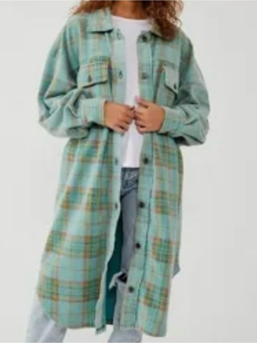 Free People Plaid Long oversize, Ruby shacket,
